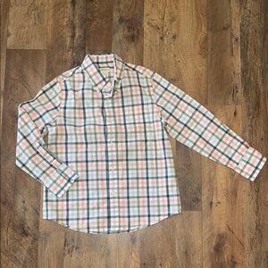 Crewcuts Pink & Green Plaid Shirt Size S (6-7)